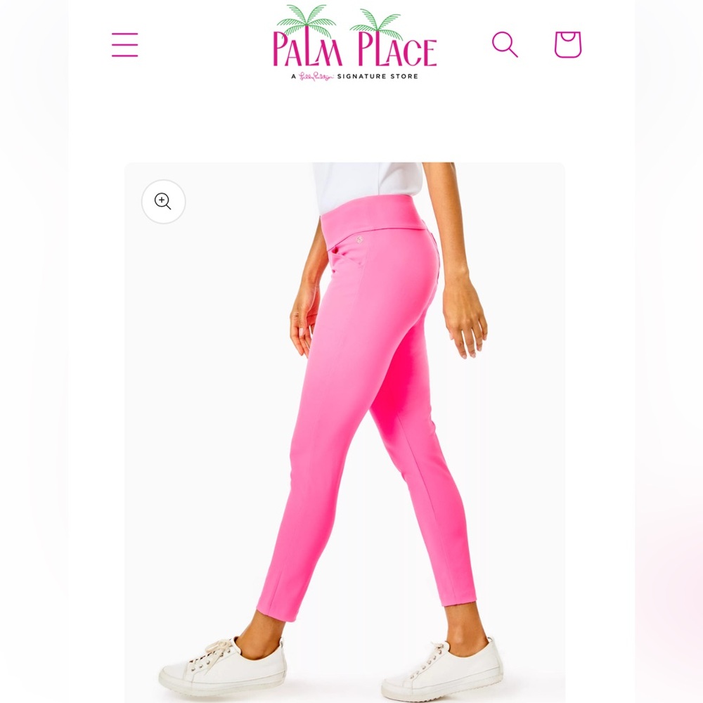 NWT Lilly Pulitzer Luxletic Corso Pant 28” UPF 50+ Sz 16 Aura Pink